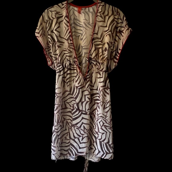 BECCA By Rebecca Virtue Beach Pool Resort Swim Zebra Tunic Cover Up SZ XS/S - Picture 1 of 10